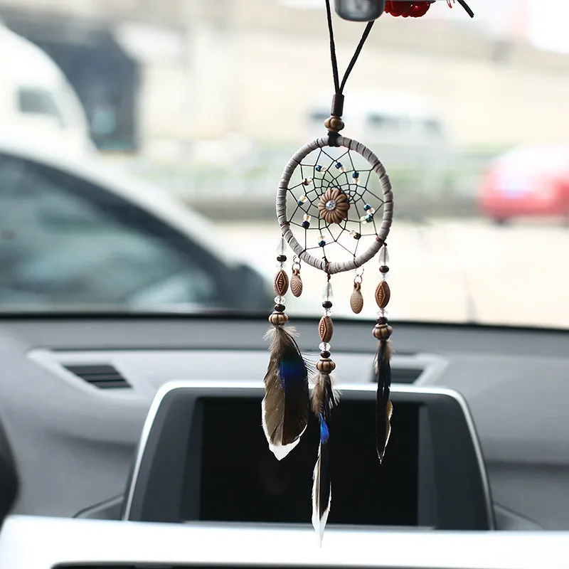 

Car Pendant Accessories Car Decoration Accessories Interior Cars Dream Catcher Hanging Colgante Auto Wall Hanging Feather Sweets