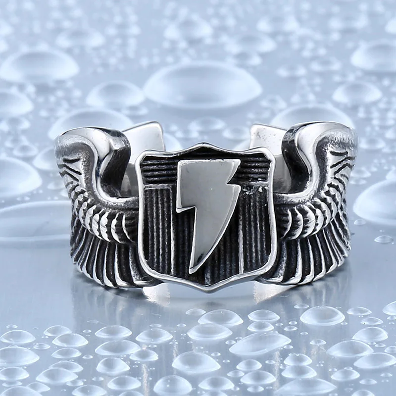 

BEIER Lightning Wings Flying Tiger Men`s For Ring Stainless Steel Man's High Quality Jewelry BR8-354