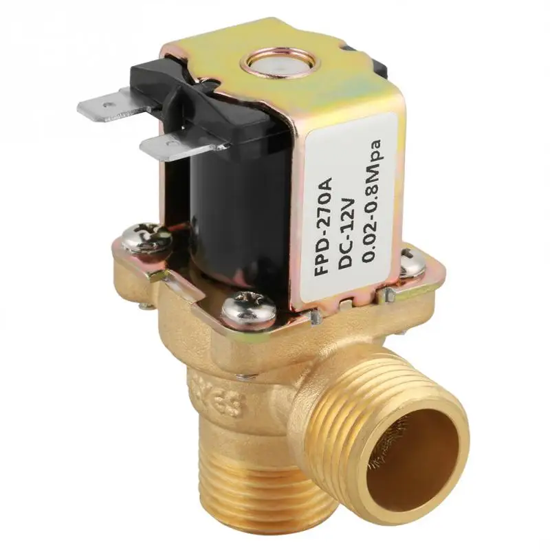 

DC 12V DN15 G1/2 Brass Electric Solenoid Valve Normally Closed Water Inlet Switch with Filter