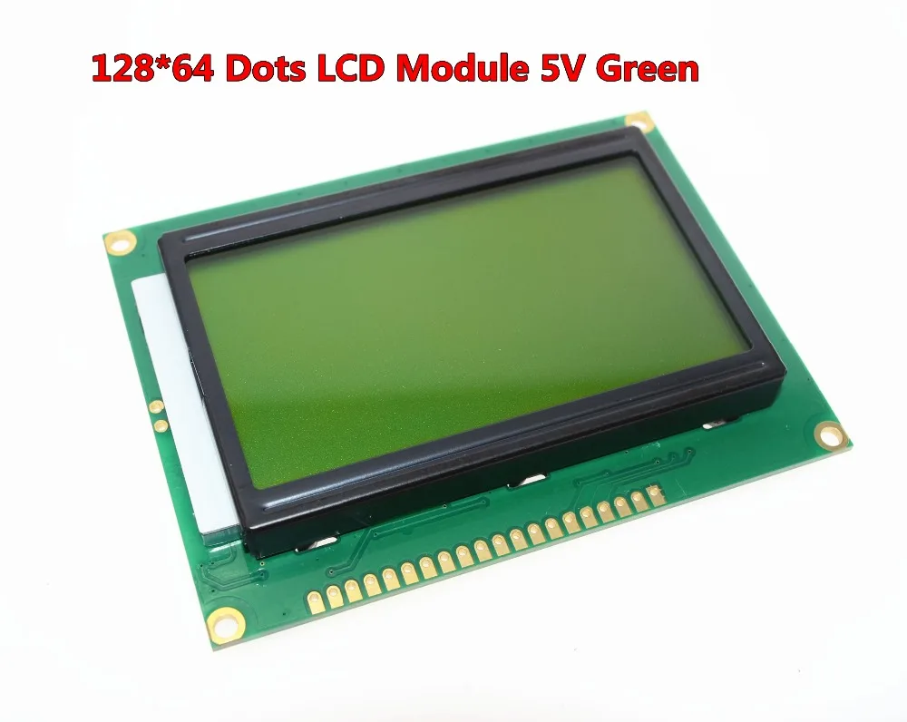 Бесплатная доставка 128 12864x64 точек Графический Зеленый цвет подсветка ЖК дисплей модуль для arduino raspberry pi