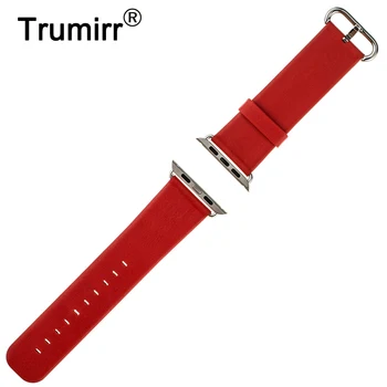 

Genuine Leather Watchband 22mm 24mm for iWatch Apple Watch 38mm 42mm Replacement Band Strap Bracelet with Link Connector Adapter