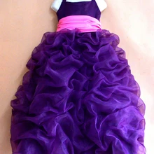 Платье с цветочным узором для девочек на тонких бретельках, фиолетовые праздничные платья принцессы с большим бантом для свадеб, Детские платья для выпускного вечера