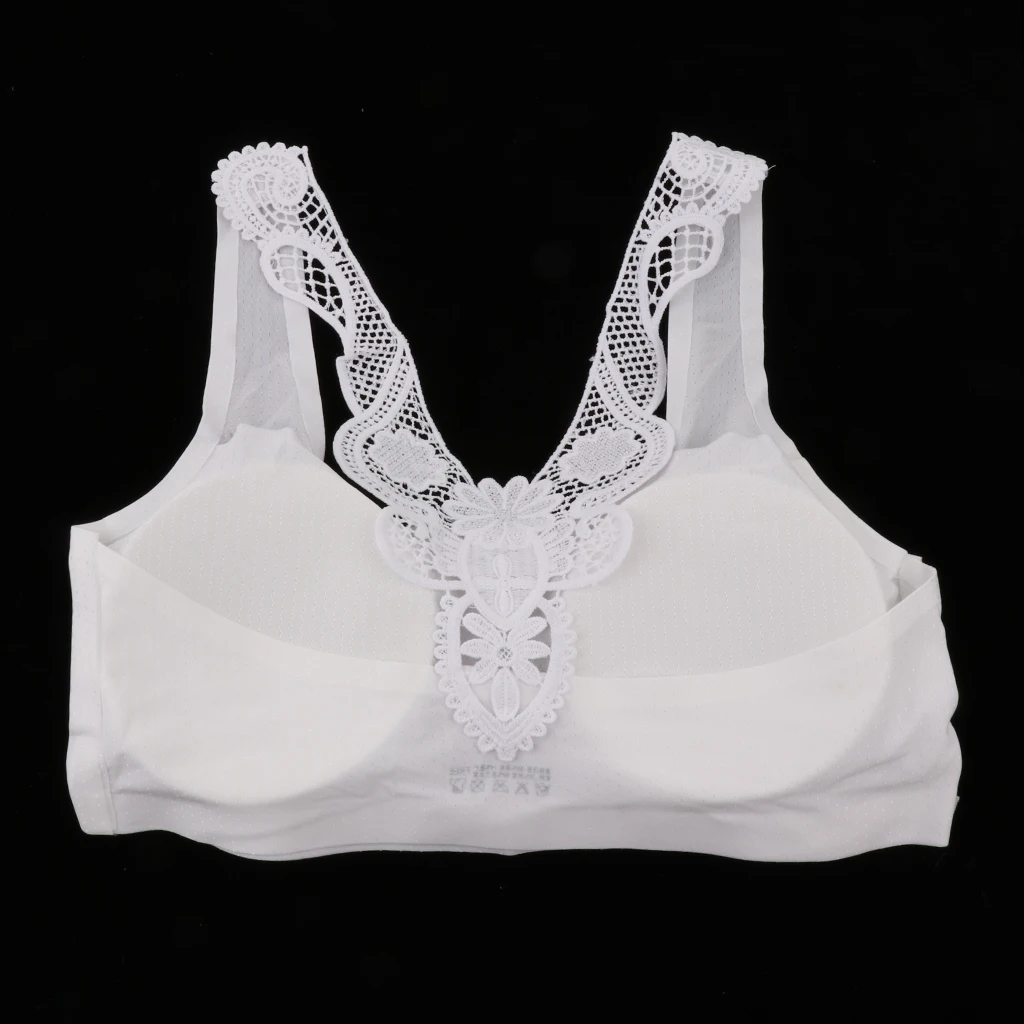 Women Breathable Elastic Cotton Pullover Sport Bra Top Seamless Wireless Stretchy Bra with Removable Pads for Sport Activity