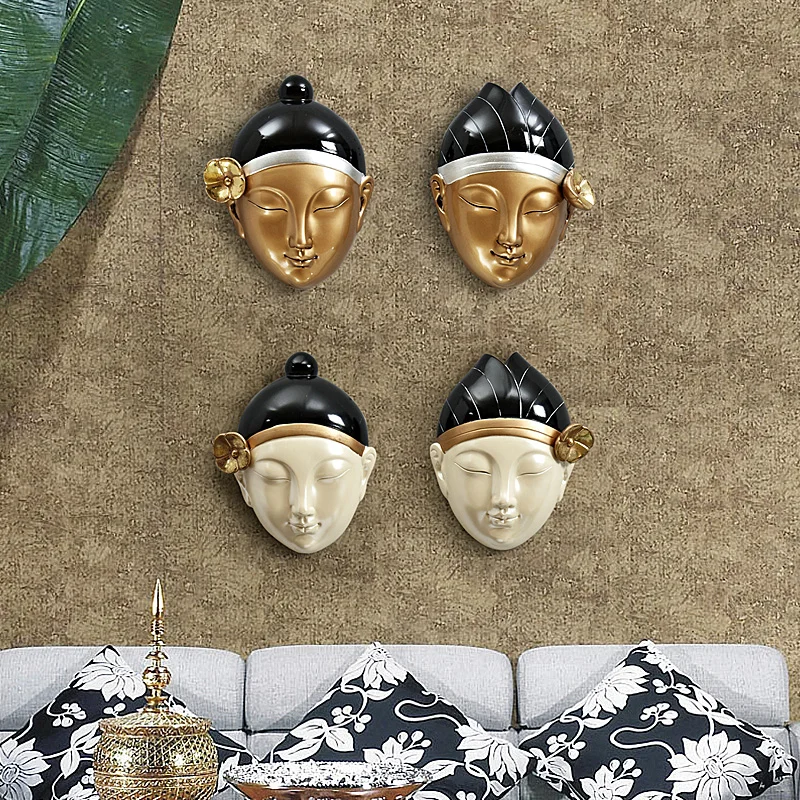 Hot Retro Resin Chinese Masks Portraits Hanging Wall Mural Wall Hanging