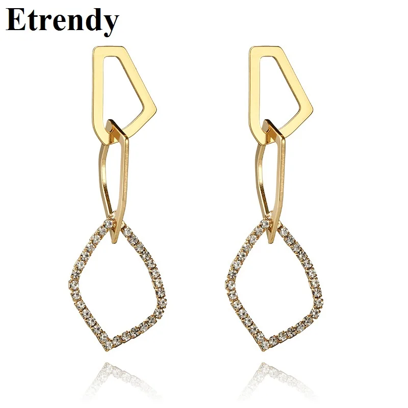 

Statement Geometric Big Earrings For Women Personality Gold-Color Metal Long Drop Earrings Fashion Jewelry