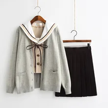 UPHYD Новое поступление японский JK наборы с длинным рукавом осенние девушки средней школы Униформа Новинка матросский костюм размера плюс LYZF100