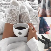 Модные женские туфли кружева Вязание хлопок ботфорты Чулки Высокие Носки Колготки зимние чулки