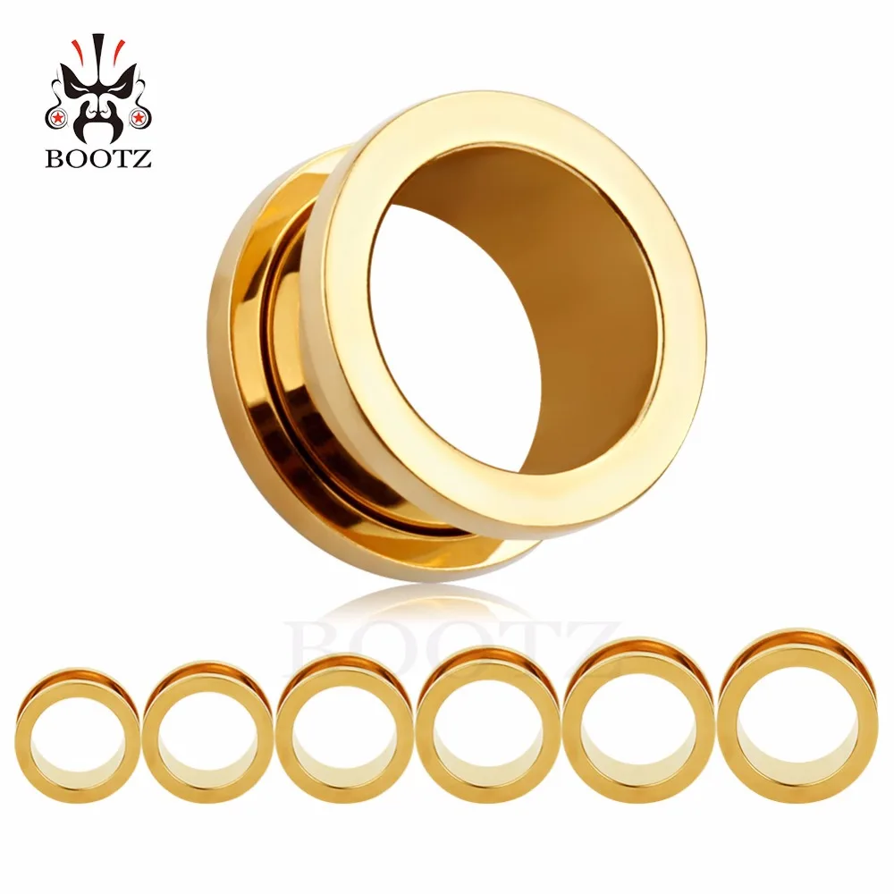 Wholesale Price Simple Ear Piercing Tunnels Stainless Steel Screw Expanders Plugs Gauges Earring Body Jewelry Fashion Gift 48PCS