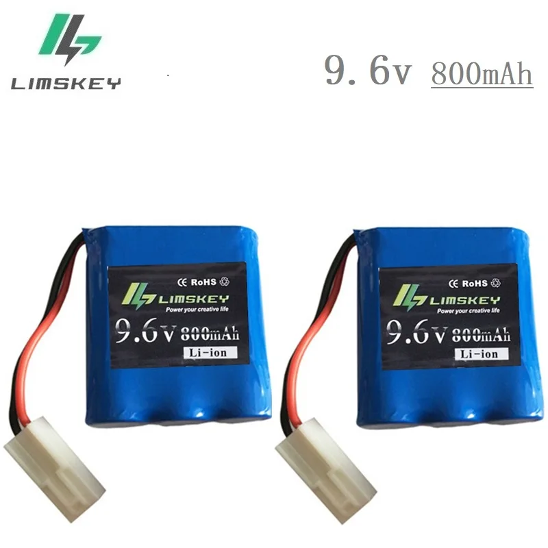 2pcs/lot 9.6V 800mAh Lipo Rechargeable Battery For 9115 RC Remote Control Truck Car Spare Part Free Shipping (Blue EL-2P Plug)