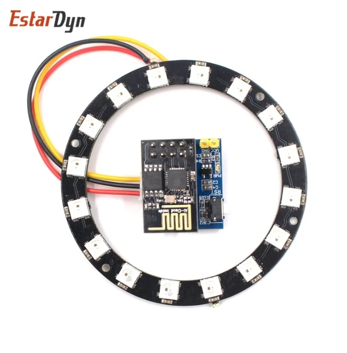 ESP8266 ESP01 ESP-01 RGB светодиодный контроллер Adpater wifi модуль DIY для Arduino IDE WS2812 WS2812B 5050 16 бит светильник кольцо Рождество