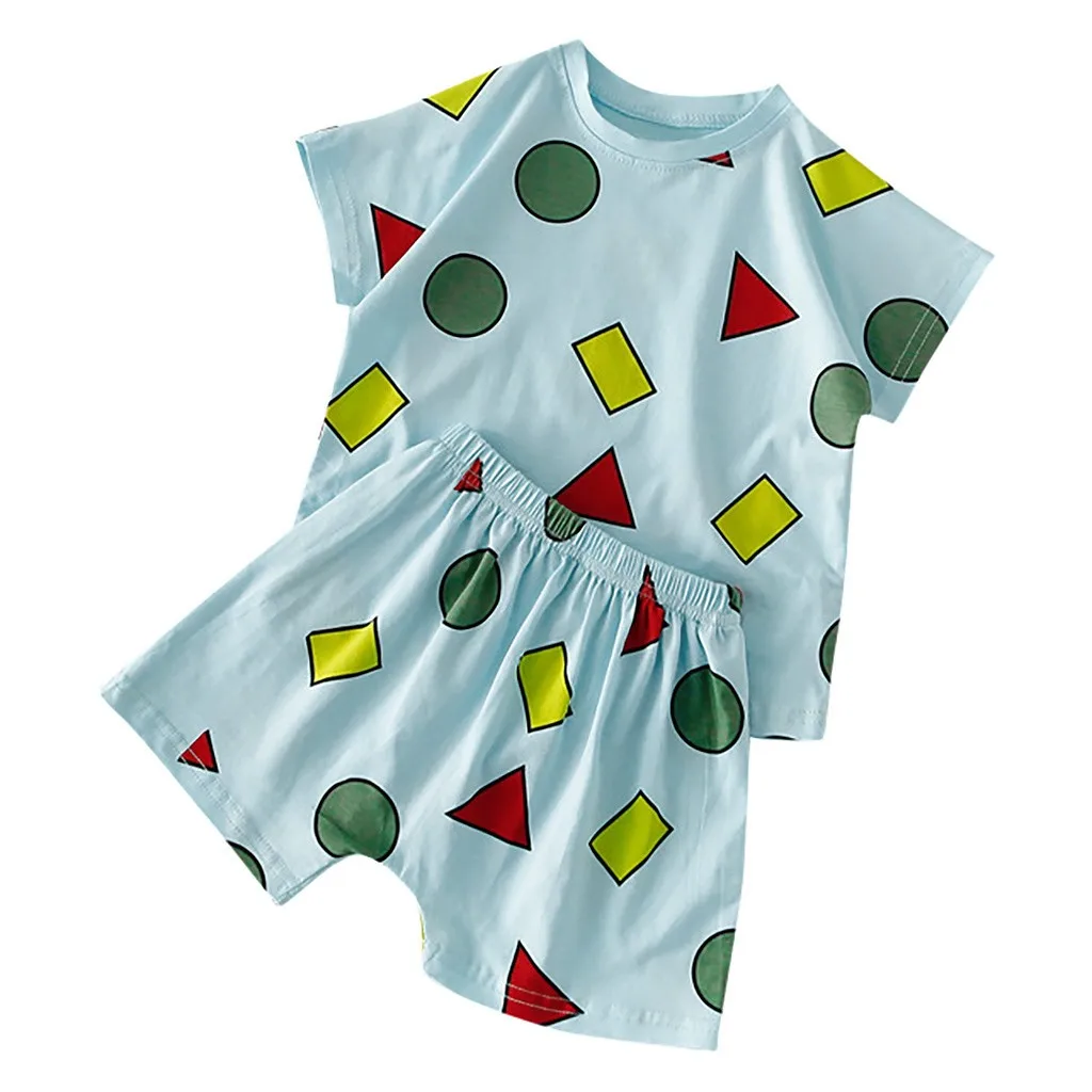 Комплекты одежды для маленьких девочек г. Модная летняя Пижама Meisjes Kleding с героями мультфильмов, Nacht, футболка, шорты комплекты одежды для Пака пьютера, Meisje - Цвет: Blue