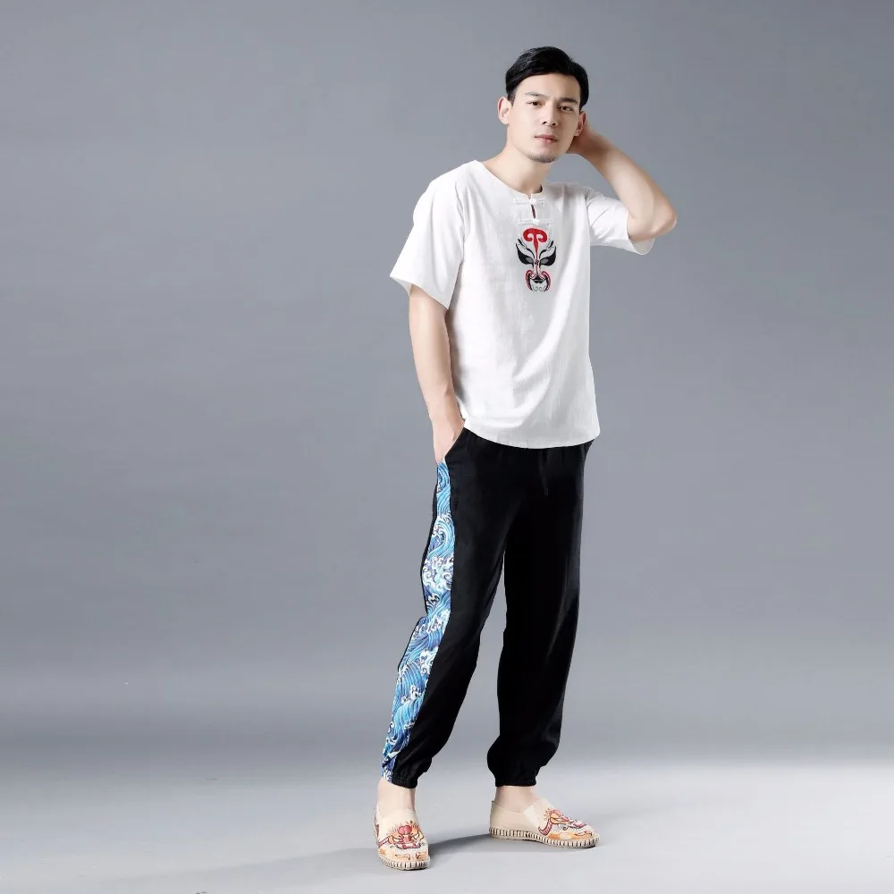 LZJN 2019 Summer Clothe Casual Harem Pants Men Fitness Trousers Male Chinese Traditional Patchwork Print Jogger Pants Harajuku (14)