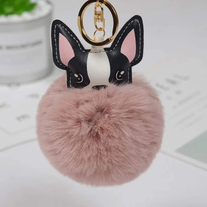 

Fashion Fluffy Dog Pompom Key chain Imitated Rabbit Fur Ball Key rings Animal Bird Women Car Bag Jewelry KeyChain 282WA