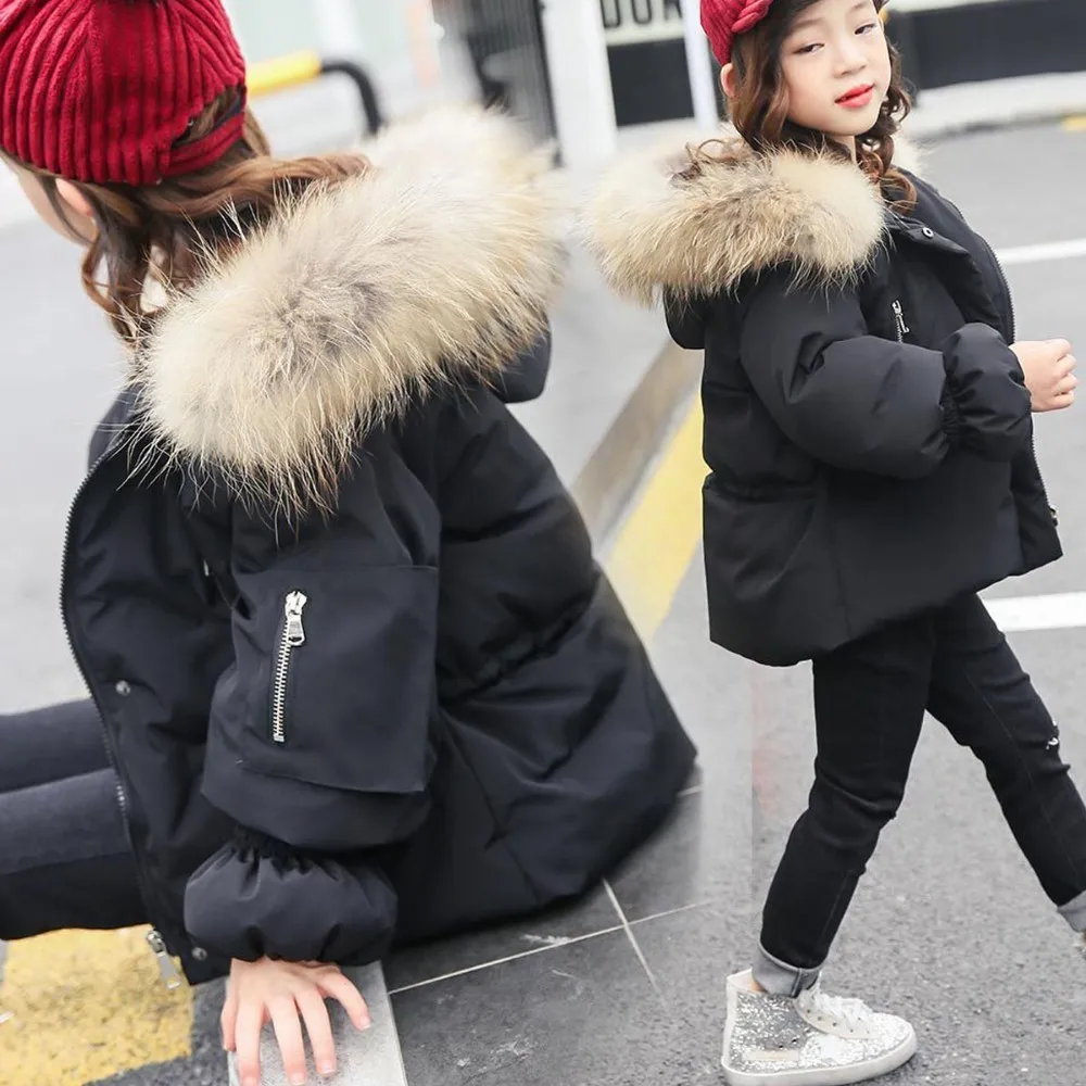 

Christmas Fur Hooded Toddler Kids Winter Jackets For Girls Thick Autumn Baby Girl Winter Coat Green Red Black Pink Tops Outwear
