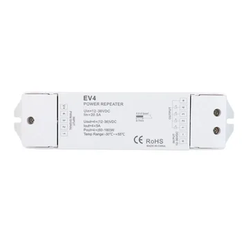 

LED Signal Amplifier Power Repeater Data Extender PWM Constant Voltage 4 Channel 5A/CH DC12-36V for RGBW RGB WW/CW Single Color