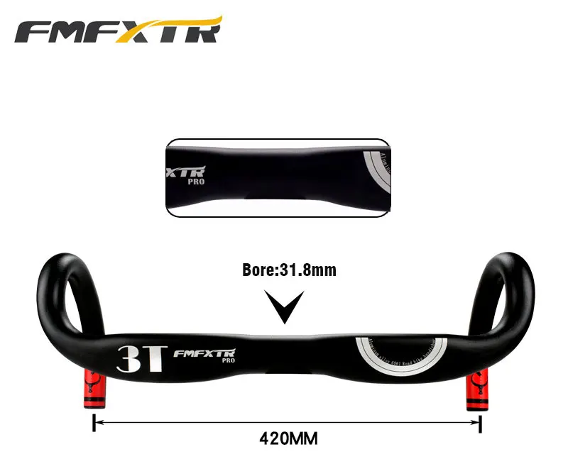 FMF Alloy 31.8mm Bike Road Handlebar Ultra Light BMX Road Bike Bent Bar Racing Handlebar 420mm Ox Horn Handlebar High Quality