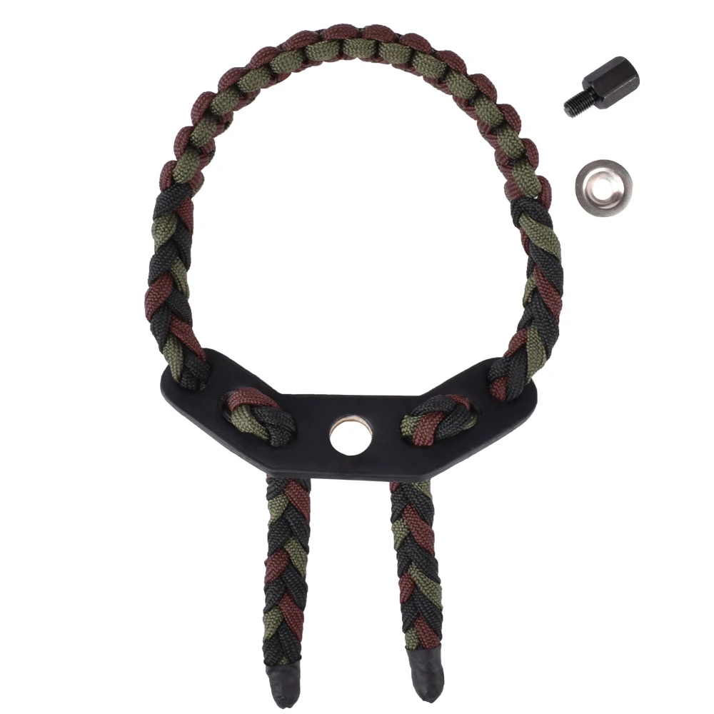 1 Pc Archery Compound Bow Adjustable Wrist Braided Rope For Hunter PU