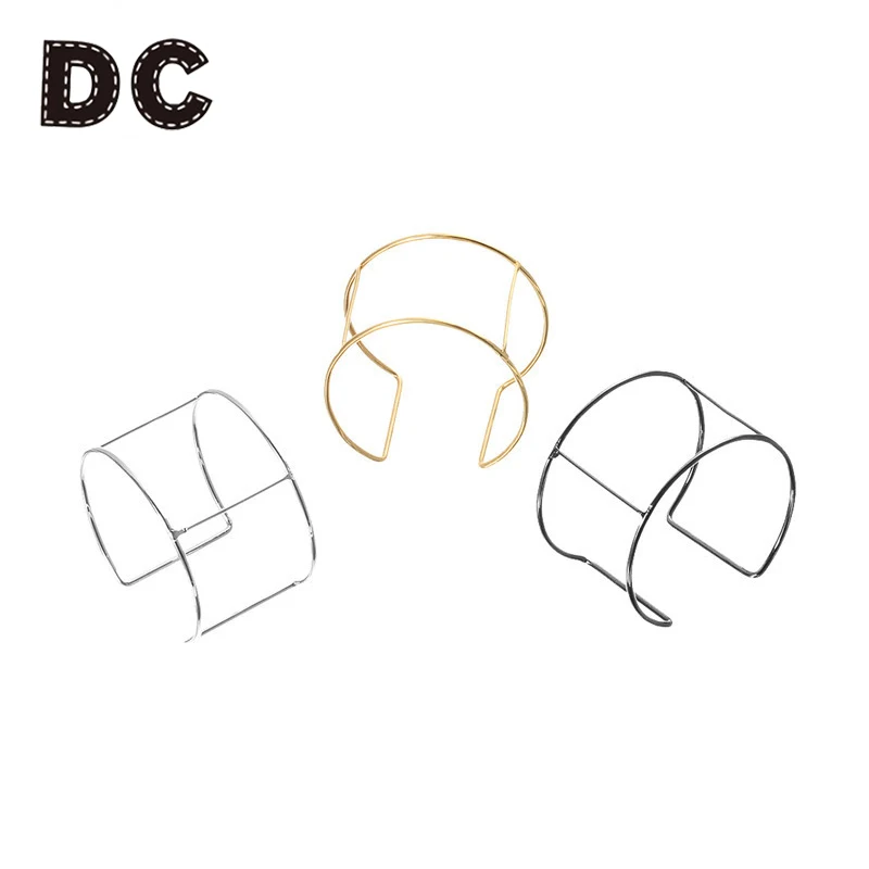 

DC 6pcs/lot Diameter 6.5cm Blank Cuff Bracelet Bangle Base Gold/Silver Color Bangles Settings for DIY Jewelry Findings