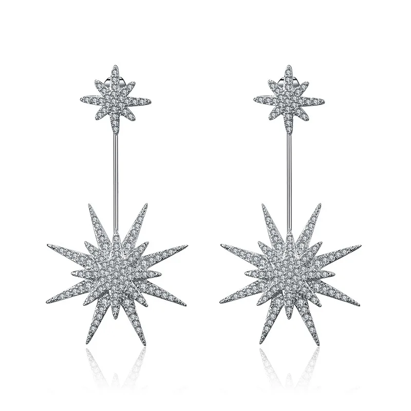 

Fashion Sparkling Big Star Earrings For Women Zircon Jewelry Best Gift SJ112014 ZK20