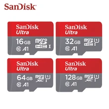Карта памяти SanDisk, 64 ГБ, 128 ГБ, оригинальная Micro SD карта, 16 ГБ, 32 ГБ, MicroSD, TF карта, флеш-карта памяти с бесплатным адаптером