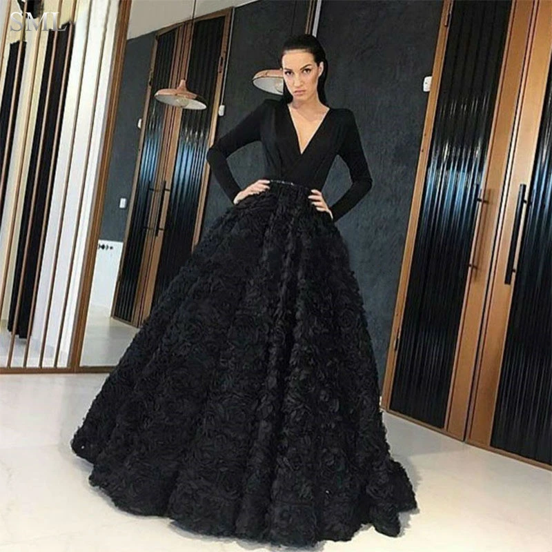 fancy long black dress