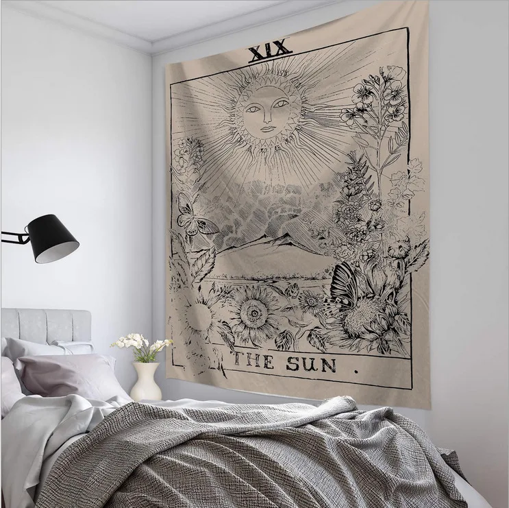 Гобелены для карт Таро солнце звезда гобелен с Луной Настенное подвесное одеяло коврик для йоги коврик для домашнего декора 95X73 см Faroot Новинка