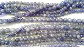 

4-10mm full strand genuine Tanzanite round violet Natural Kyanite Gemstone Round lite purple Tanzanite Beads