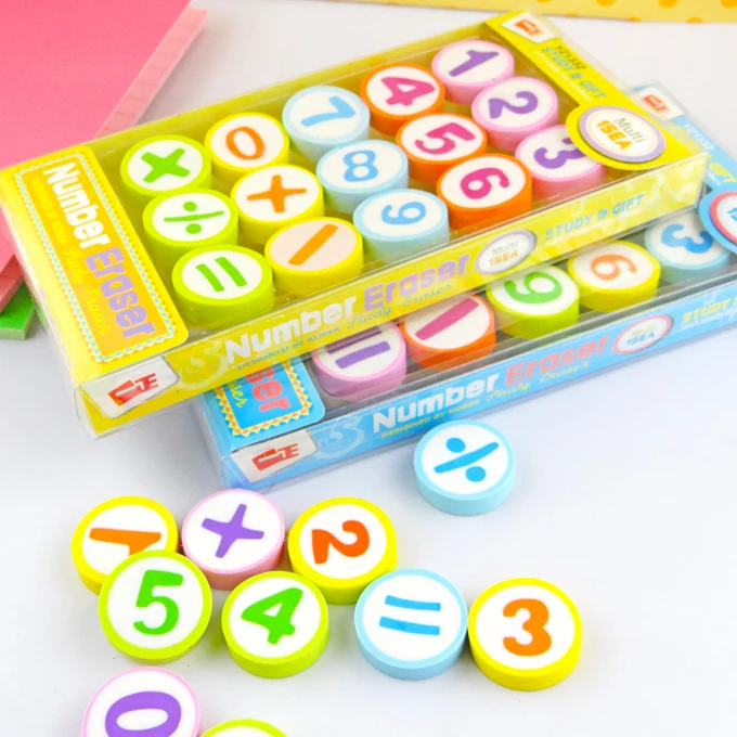 15pcs / set Kids Number Eraser , School Teacher's Prize Eraser for