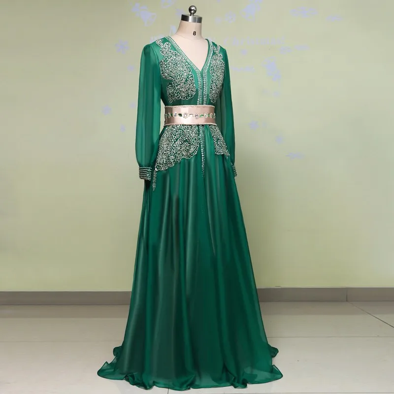 Elegant-Emerald-Green-Long-Sleeve-Evening-Dress-Gown-Arabic-Style-Evening-Dresses-Kaftan-Abiye-2016-Robe 3