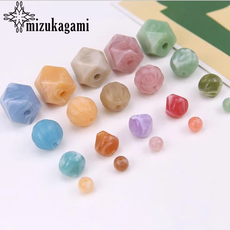 

Irregular Cut Pumpkin Pearl Resin Perforated Pearl 10pcs/lot For DIY Fashion Earrings Jewelry Making Accessories
