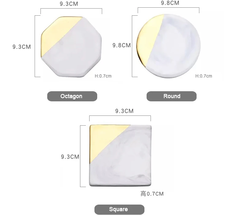 Европейские круглые мраморные керамические подставки под столовые подставки, кружки, коврики для кофе, Нескользящие коврики, аксессуары для украшения дома