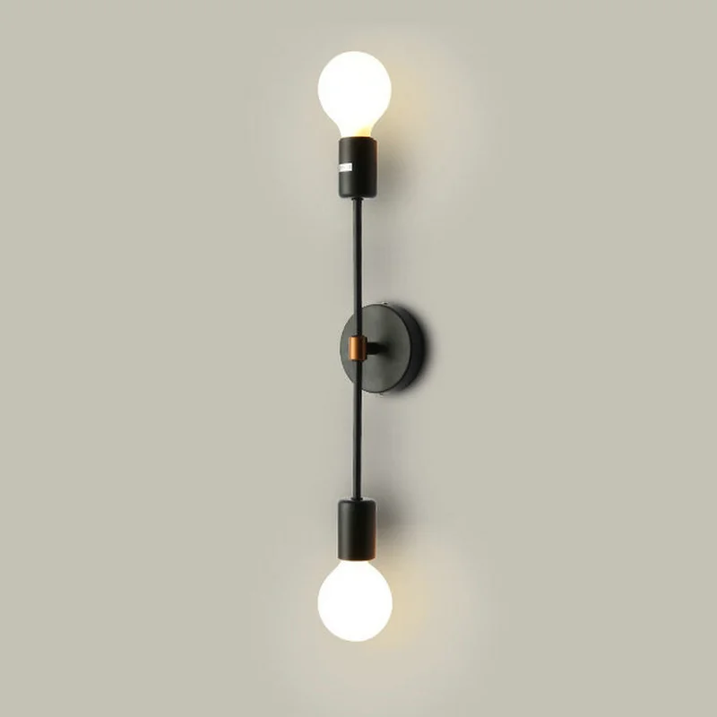 Nordic Simple Two-headed LED Wall Lamp Modern Bedroom Lamps Iron Wall Lighting Aisle Wall Lights Sconce Wall Lights Wall Led