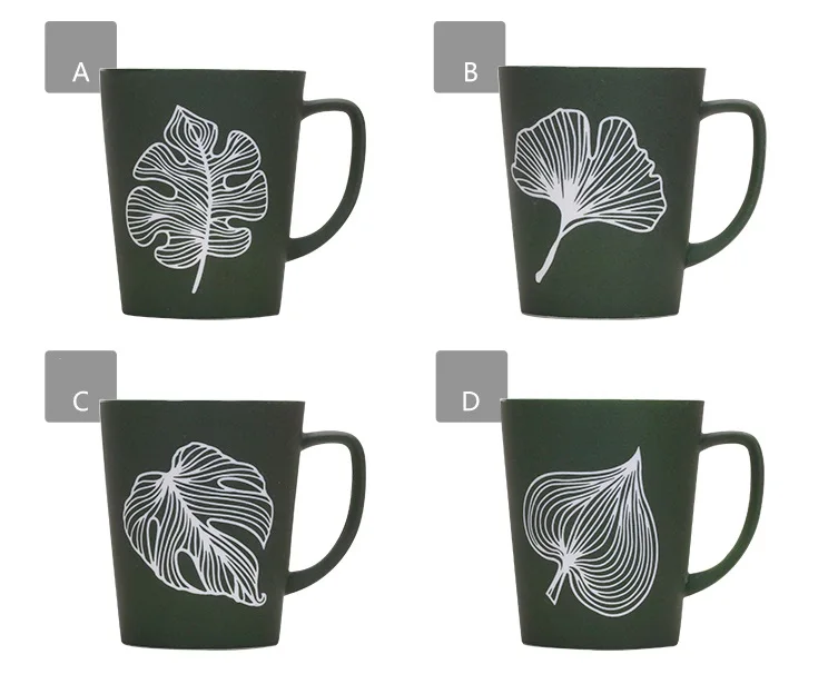 OUSSIRRO креативные листья одуванчика тема молоко кофе керамика кружки с крышкой и ложкой чистый цвет кружки чашки кухня инструмент подарок