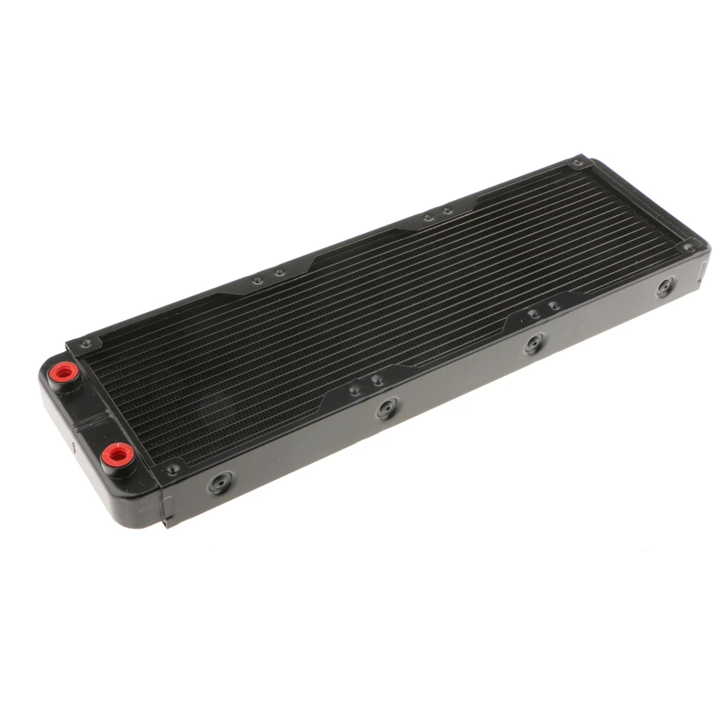 2xPC Radiator Water Cooling Row 18 Pipes for CPU Heatsink 360mm Thread mouth