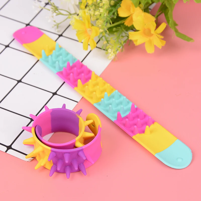 Антистресс для детей Autism Spiky Slap Bracelet силиконовый шип Непоседа браслеты офисные школьные классные сенсорные Классические игрушки