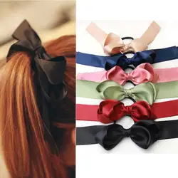 Для женщин Многоцветный Scrunchie хвост держатель атласной лентой лук волосы группа веревка f802