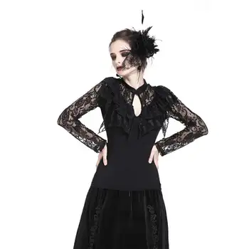 

Darkinlove Women's Lace Embellished Short Goth Top TW173