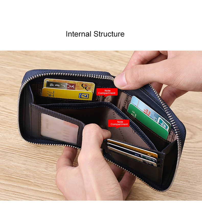 Брендовый мужской короткий мини кошелек на молнии, натуральная кожа, держатель для карт, маленький мужской бумажник