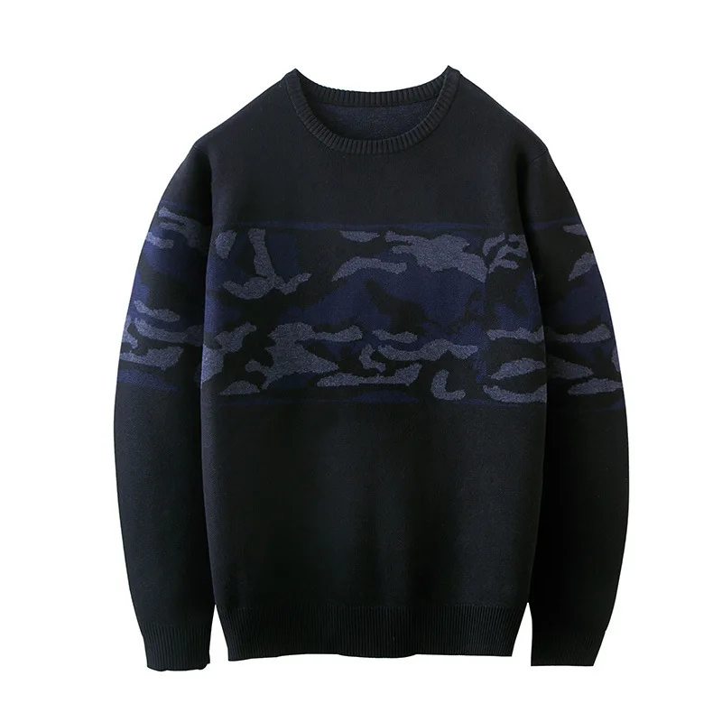 2018 New Patchwork Knit Pullover Camouflage Sweatshirts font b Hoodies b font Male O Neck Slim
