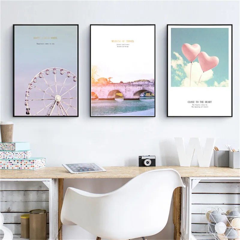 HAOCHU-Scandinavian-Decorative-Living-Room-Unicorn-Weird-Lama-Fluffy-Fox-Flamingo-Kids-Room-Fresh-Cartoon-Art