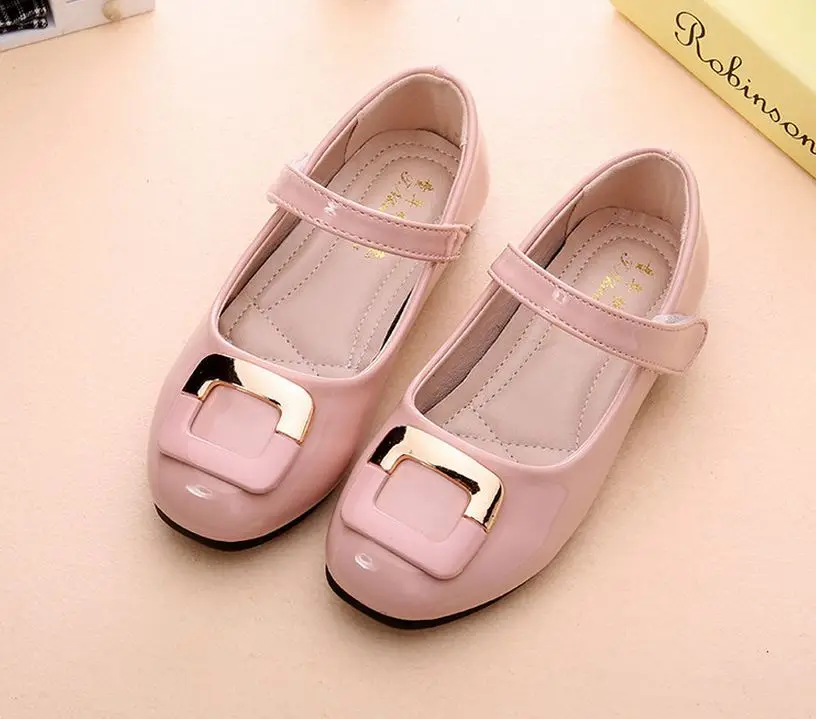 Детская обувь с бантом для девочек; обувь принцессы; сезон весна-осень; Модные Вечерние кожаные туфли с квадратным носком; удобные тонкие туфли - Цвет: pink 2