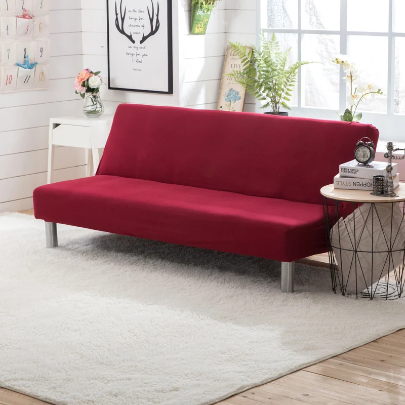 

Spandex Sofa Bed Cover Stretch No armrests Tight Wrap Sofa Cover for Living Room Soft Slipcovers Elastic Couch Cover cubre sofa