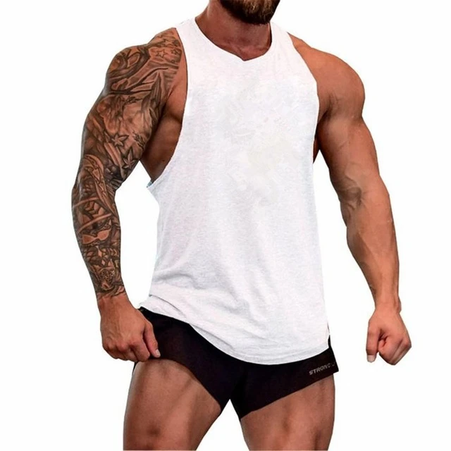 Gym running vest bodybuilding clothing and fitness men undershirt solid stringer tank top blank golds men sport undershirt