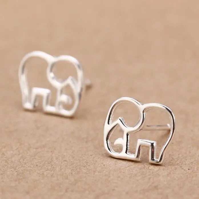 Jisensp Fashion Cute Tiny Elephant Stud Earrings Gift for Girls Friend Kids Lady Brincos Vintage Jewelry Simple Animal Earings | Украшения
