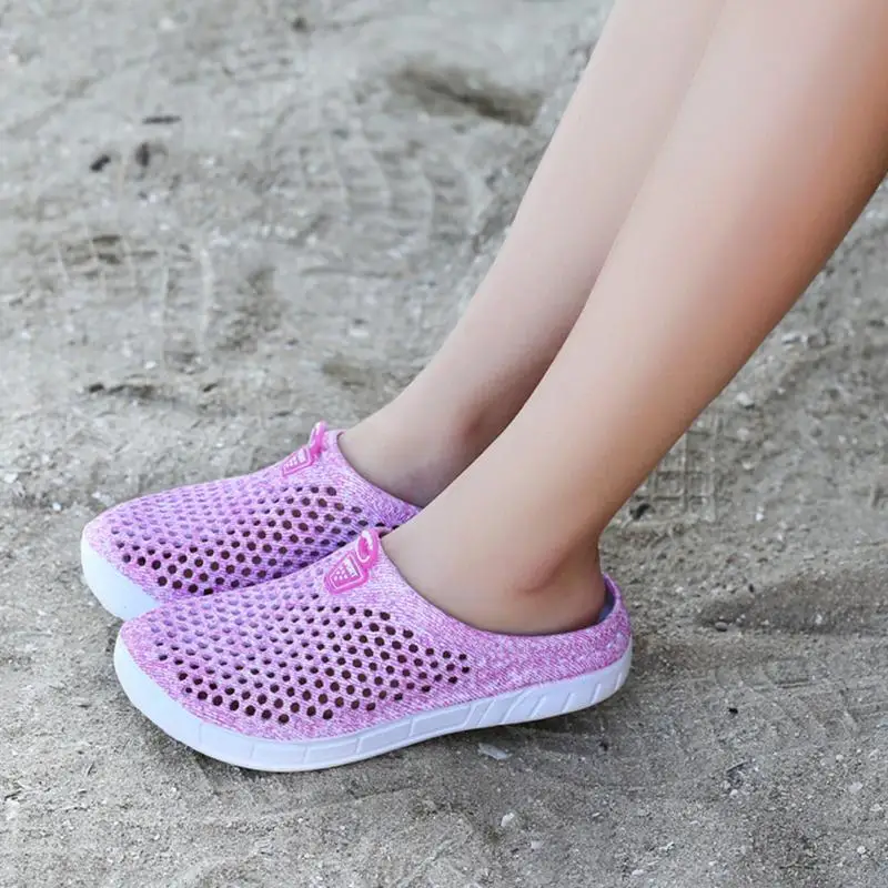 

Summer Slipper Hollow Out Mesh Slippers Women Breathable Anti-slip Mules Flat Slippers Ladies Casual Beach Sandals Zapatos Mujer