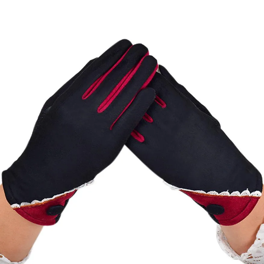 Women Velvet Warm Glove Soft Wrist Thick Mitten girl Full Finger Glove