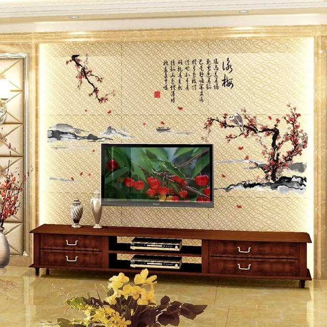 yongmei ink painting living room bedroom study background chinese style decorative wall stickers home decoration accessories - Bedroom Decorative Accessories yongmei ink painting living room bedroom study background chinese style decorative wall stickers home decoration accessories - Bedroom Decorative Accessories