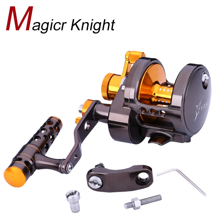 New Top Quality!!MAGICR KNIGHT Right/Left Hand Casting Reel With 30 KG Max Drag 5.0:1 And 3.1:1 All Metal Fishing Reel