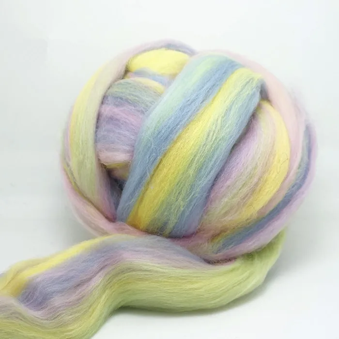 

20g/50g Free shipping Extra Fine color mixture Merino Wool roving fiber 50G Perfect in Wet and needle Felting