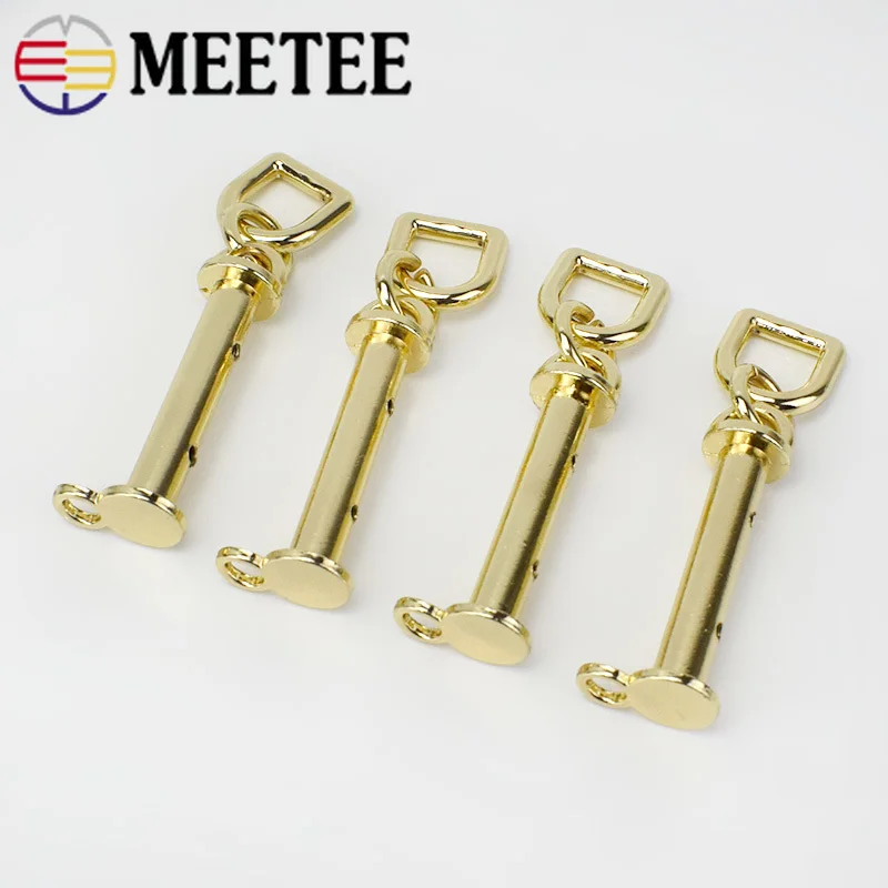 

Meetee 2pcs Bag Handles Strap Metal Hanger Ring Buckles Bags Decorative Buckle DIY Leather Crafts Luggage Accessories BF025